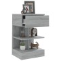 Mesitas de noche 2 uds madera gris Sonoma 40x35x65 cm | Foro24.es | Tu tienda online para hogar, jardín y más Foro24.es