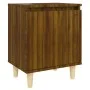 Nachttisch mit Beinen aus massivem Eichenbraunholz, 40 x 30 x 50 cm von vidaXL, Nachttische - Ref: Foro24-813114, Preis: 28,9...