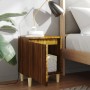 Nachttisch mit Beinen aus massivem Eichenbraunholz, 40 x 30 x 50 cm von vidaXL, Nachttische - Ref: Foro24-813114, Preis: 33,5...