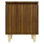 Nachttisch mit Beinen aus massivem Eichenbraunholz, 40 x 30 x 50 cm von vidaXL, Nachttische - Ref: Foro24-813114, Preis: 28,9...