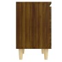 Nachttisch mit Beinen aus massivem Eichenbraunholz, 40 x 30 x 50 cm von vidaXL, Nachttische - Ref: Foro24-813114, Preis: 33,5...