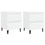 Mesitas de noche 2 uds madera contrachapada blanco 40x35x50 cm de vidaXL, Mesitas de noche - Ref: Foro24-805870, Precio: 103,...