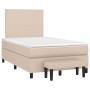 Cama box spring con colchón cuero sintético capuchino 120x190cm