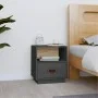 Mesita de noche madera maciza de pino gris 40x34x45 cm de vidaXL, Mesitas de noche - Ref: Foro24-818299, Precio: 46,34 €, Des...