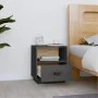 Mesita de noche madera maciza de pino gris 40x34x45 cm de vidaXL, Mesitas de noche - Ref: Foro24-818299, Precio: 46,34 €, Des...