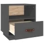 Mesita de noche madera maciza de pino gris 40x34x45 cm de vidaXL, Mesitas de noche - Ref: Foro24-818299, Precio: 46,34 €, Des...
