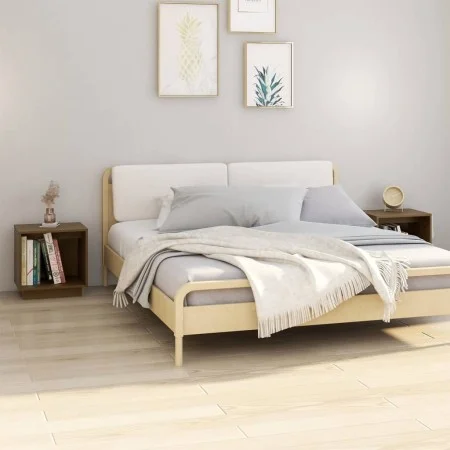 Mesitas de noche 2 uds madera de pino marrón miel 40x30x40 cm de vidaXL, Mesitas de noche - Ref: Foro24-813342, Precio: 36,91...
