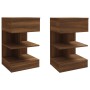 Nachttische 2 Stück Eichenbraunsperrholz 40x35x65 cm von vidaXL, Nachttische - Ref: Foro24-816046, Preis: 83,76 €, Rabatt: %
