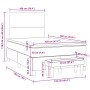 Cama box spring con colchón terciopelo gris claro 120x190 cm