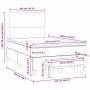Cama box spring con colchón terciopelo gris oscuro 120x190 cm