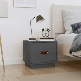 Solid gray pine wood bedside table 40x34x35 cm by vidaXL, Nightstands - Ref: Foro24-818289, Price: 36,91 €, Discount: %
