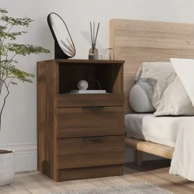 Mesita de noche madera contrachapada color roble marrón de vidaXL, Mesitas de noche - Ref: Foro24-817043, Precio: 57,81 €, De...