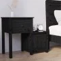 Mesita de noche madera maciza de pino negro 79,5x38x65,5 cm de vidaXL, Mesitas de noche - Ref: Foro24-814547, Precio: 65,33 €...