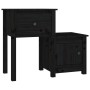 Mesita de noche madera maciza de pino negro 79,5x38x65,5 cm de vidaXL, Mesitas de noche - Ref: Foro24-814547, Precio: 65,88 €...