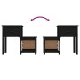 Mesita de noche madera maciza de pino negro 79,5x38x65,5 cm de vidaXL, Mesitas de noche - Ref: Foro24-814547, Precio: 65,88 €...