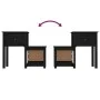 Mesita de noche madera maciza de pino negro 79,5x38x65,5 cm de vidaXL, Mesitas de noche - Ref: Foro24-814547, Precio: 65,33 €...
