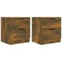Mesitas de noche 2 uds madera contrachapada color roble ahumado de vidaXL, Mesitas de noche - Ref: Foro24-817034, Precio: 58,...