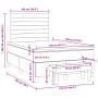 Cama box spring con colchón terciopelo gris oscuro 120x190 cm