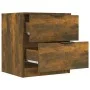 Mesitas de noche 2 uds madera contrachapada color roble ahumado de vidaXL, Mesitas de noche - Ref: Foro24-817034, Precio: 58,...
