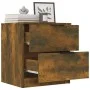 Mesitas de noche 2 uds madera contrachapada color roble ahumado de vidaXL, Mesitas de noche - Ref: Foro24-817034, Precio: 58,...