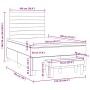 Cama box spring con colchón terciopelo negro 120x190 cm