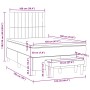 Cama box spring con colchón terciopelo gris claro 120x190 cm