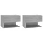 Wall bedside table 2 pcs Sonoma gray color by vidaXL, Nightstands - Ref: Foro24-816949, Price: 69,01 €, Discount: %
