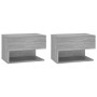 Wand-Nachttisch 2 Stk. Sonoma grau von vidaXL, Nachttische - Ref: Foro24-816949, Preis: 69,12 €, Rabatt: %