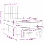 Cama box spring con colchón terciopelo gris oscuro 120x190 cm