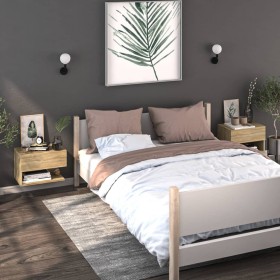 Wall bedside table 2 units Sonoma oak color by vidaXL, Nightstands - Ref: Foro24-810960, Price: 49,62 €, Discount: %