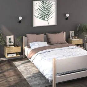 Wall bedside table 2 units Sonoma oak color by vidaXL, Nightstands - Ref: Foro24-810960, Price: 47,99 €, Discount: %