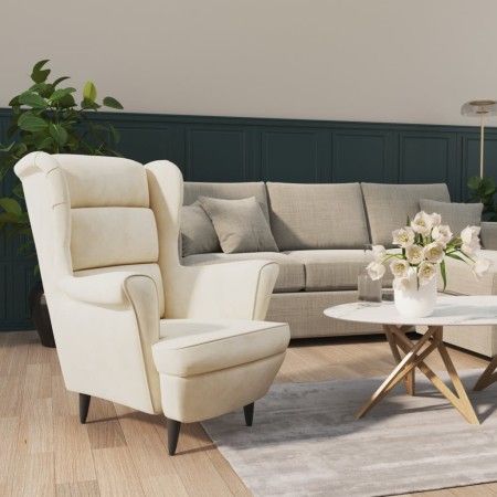 Cremeweißer Samtsessel von vidaXL, Sessel - Ref: Foro24-324068, Preis: 222,57 €, Rabatt: %