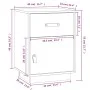Solid pine wood bedside table in gray, 40x34x55 cm by vidaXL, Nightstands - Ref: Foro24-818309, Price: 50,06 €, Discount: %