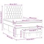 Cama box spring con colchón terciopelo negro 120x190 cm