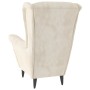 Cream White Velvet Armchair by vidaXL, Armchairs - Ref: Foro24-324068, Price: 222,57 €, Discount: %
