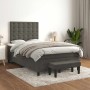 Cama box spring con colchón terciopelo gris oscuro 120x190 cm