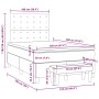 Cama box spring con colchón terciopelo gris oscuro 120x190 cm