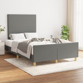 Estructura de cama sin colchón tela gris oscuro 120x190 cm en Camas y somieres | Comprar online en Foro24
