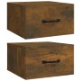 Wall-mounted bedside tables 2 units smoked oak 35x35x20 cm by vidaXL, Nightstands - Ref: Foro24-817580, Price: 54,72 €, Disco...