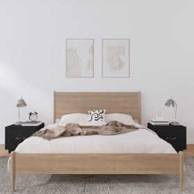 Mesitas de noche 2 uds madera maciza de pino negro 40x34x35 cm de vidaXL, Mesitas de noche - Ref: Foro24-818294, Precio: 61,5...