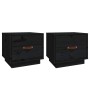 Bedside tables 2 pcs solid black pine wood 40x34x35 cm by vidaXL, Nightstands - Ref: Foro24-818294, Price: 61,52 €, Discount: %