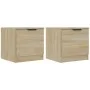 Mesitas de noche 2 unidades color roble Sonoma 40x39x40 cm de vidaXL, Mesitas de noche - Ref: Foro24-811203, Precio: 56,49 €,...