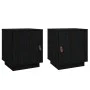 Mesitas de noche 2 uds madera maciza de pino negro 40x34x45 cm de vidaXL, Mesitas de noche - Ref: Foro24-818284, Precio: 64,2...