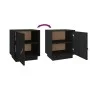 Mesitas de noche 2 uds madera maciza de pino negro 40x34x45 cm de vidaXL, Mesitas de noche - Ref: Foro24-818284, Precio: 64,2...