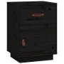 Nachttische 2 Stk. massives Kiefernholz schwarz 40x34x55 cm von vidaXL, Nachttische - Ref: Foro24-818314, Preis: 81,15 €, Rab...