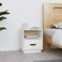 Nachttisch aus massivem weißem Kiefernholz, 40 x 34 x 45 cm von vidaXL, Nachttische - Ref: Foro24-818297, Preis: 56,35 €, Rab...