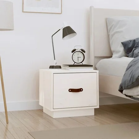 Mesita de noche madera maciza de pino blanco 40x34x35 cm de vidaXL, Mesitas de noche - Ref: Foro24-818287, Precio: 37,72 €, D...