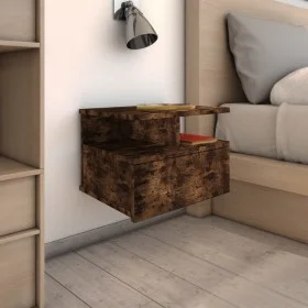 Floating nightstand made of smoked oak wood, measuring 40x31x27 cm. by vidaXL, Nightstands - Ref: Foro24-815312, Price: 25,25...