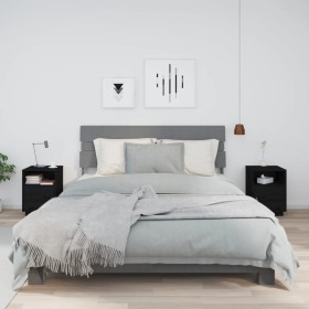 Bedside tables 2 pcs solid black pine wood 40x34x55 cm by vidaXL, Nightstands - Ref: Foro24-818324, Price: 79,28 €, Discount: %
