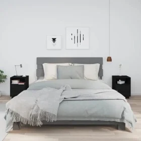Bedside tables 2 pcs solid black pine wood 40x34x55 cm by vidaXL, Nightstands - Ref: Foro24-818324, Price: 78,43 €, Discount: %